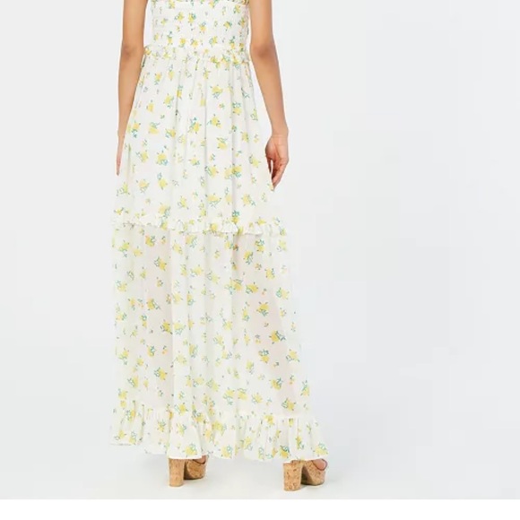 Betsey Johnson Floral Yellow Maxi Dress Size 2 NWT - Picture 2 of 9